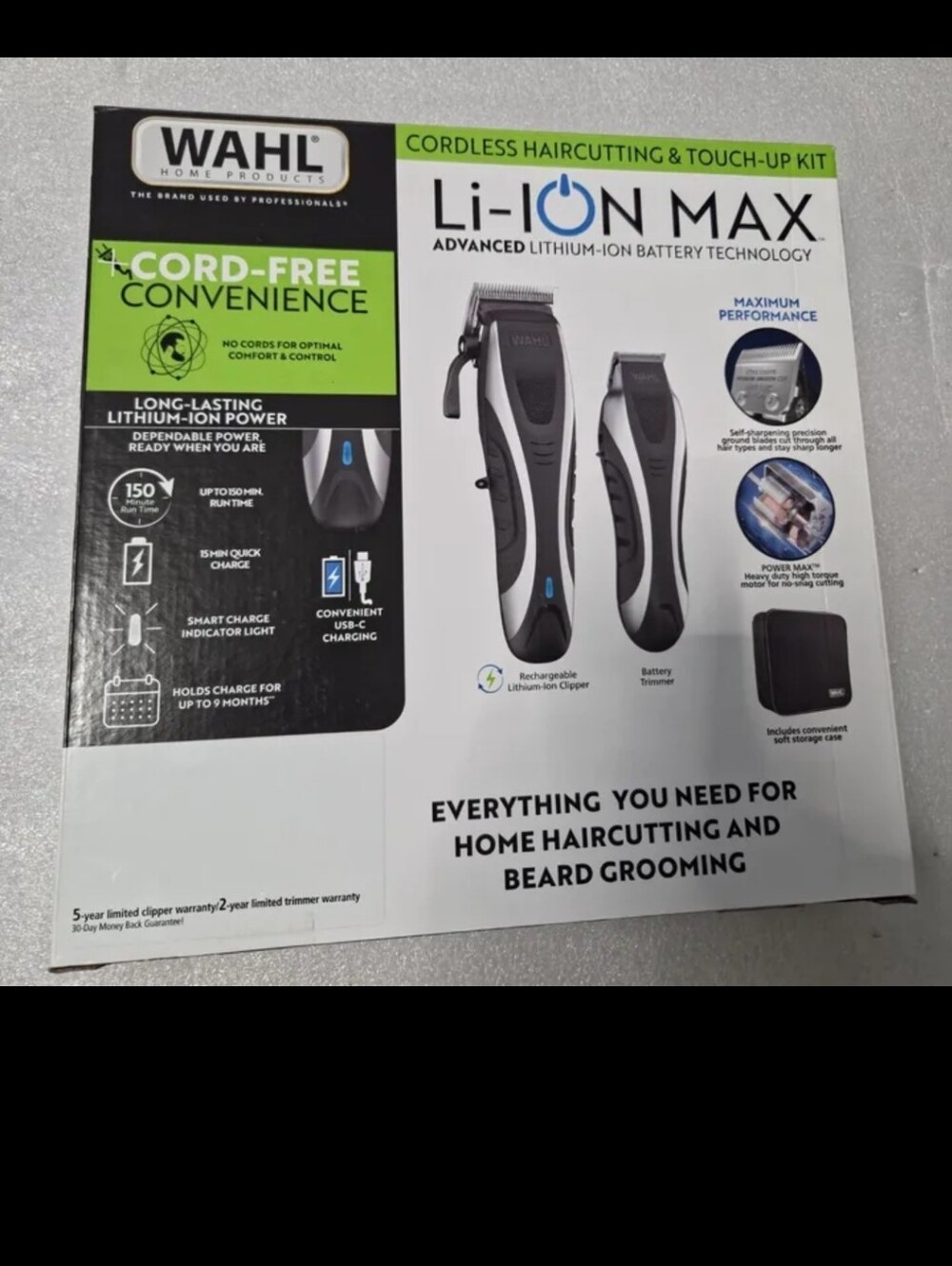 Wahl Li-Ion Max Cordless Haircutting & Touch-Up Kit - Black